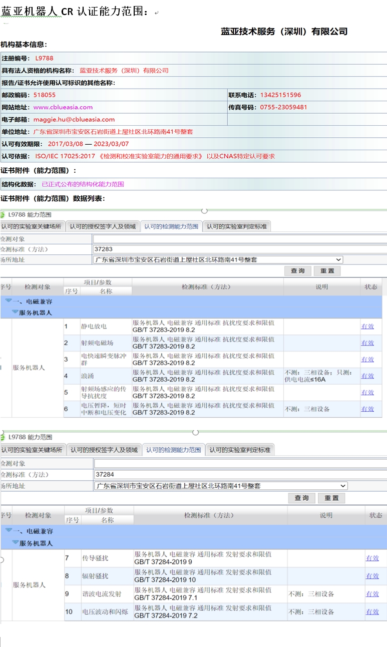 藍(lán)亞機(jī)器人CR認(rèn)證能力范圍_**Blue Asia(圖3)